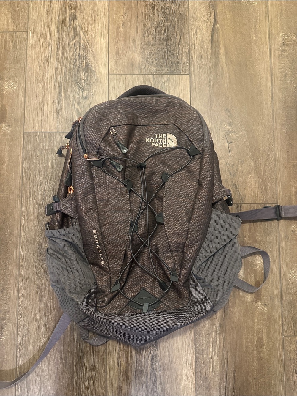 North Face Borealis Backpack- Rabbit Grey Copper Melange / Rose Gold